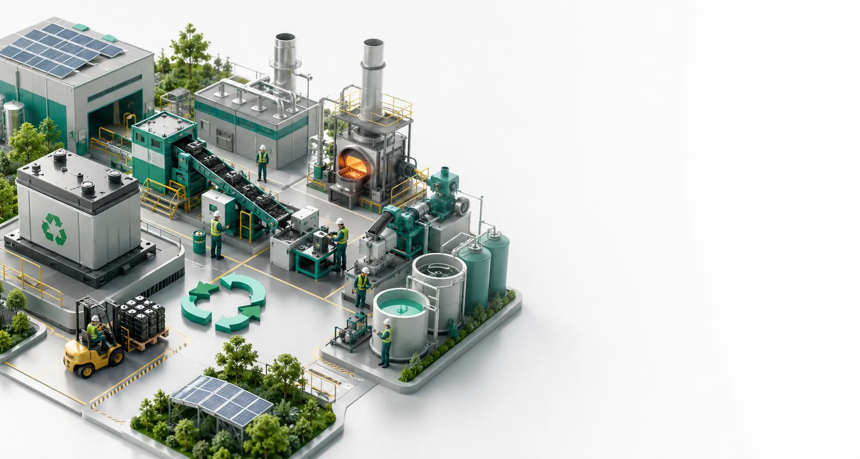 Lead-Acid Battery Recycling Illustration