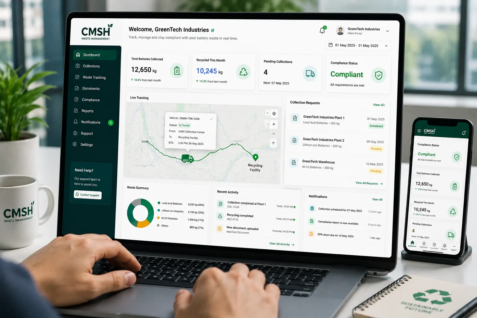 CMSH Online Portal Support Dashboard Interface